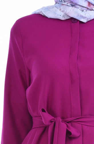 Ensemble Deux Pieces Tunique Pantalon a Ceinture 0235-09 Fushia 0235-09