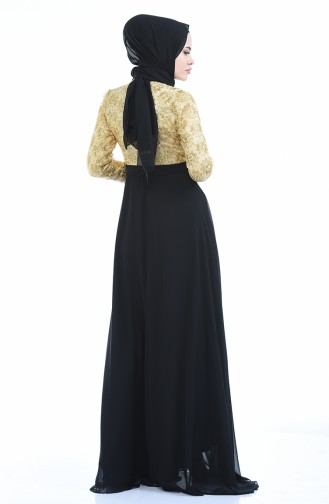 Gold Hijab Evening Dress 83051-01