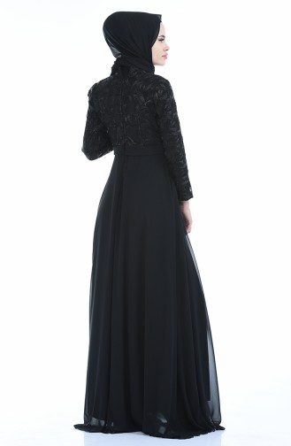 Robe de Soirée a Motifs 83051-02 Noir 83051-02