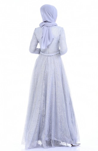 Silbernes Abendkleid 9264-01 Grau 9264-01