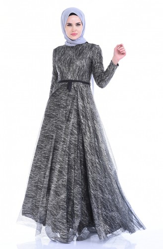 Silbernes Abendkleid 9264A-01 Schwarz 9264A-01