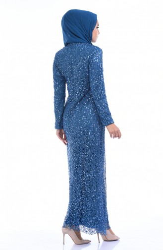 Robe de Soirée a Paillettes 4114-08 Pétrol 4114-08