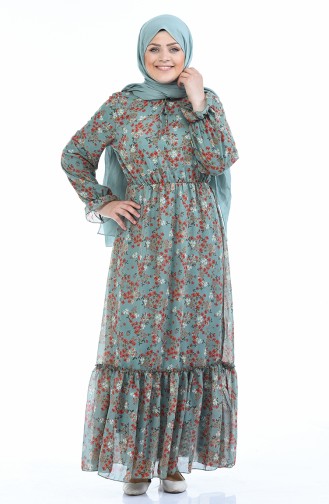 Green Almond Hijab Dress 1280-02