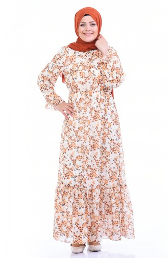 Ecru Hijab Dress 1280-03