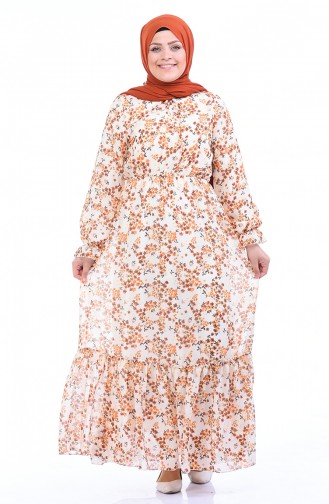 Ecru Hijab Dress 1280-03