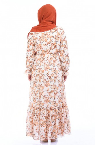 Ecru Hijab Dress 1280-03