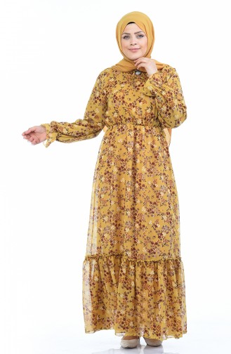 Mustard Hijab Dress 1280-07