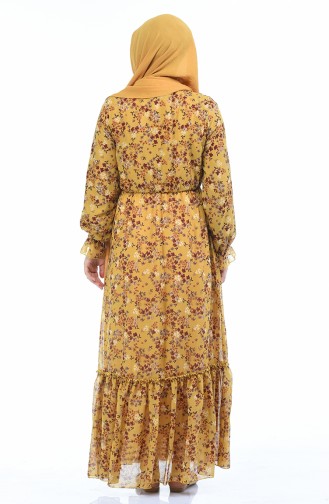 Mustard Hijab Dress 1280-07
