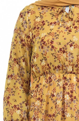 Mustard Hijab Dress 1280-07