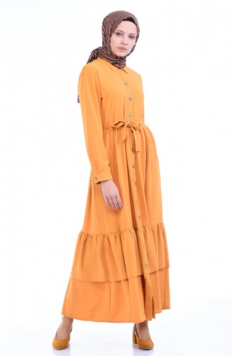 Mustard Hijab Dress 1285-01