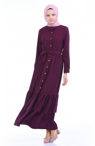Plum Hijab Dress 1285-11