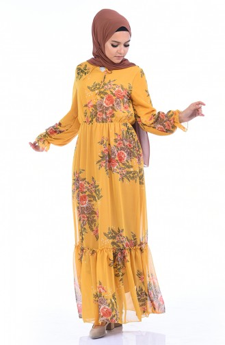 Mustard Hijab Dress 1291-02