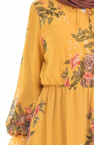 Mustard Hijab Dress 1291-02