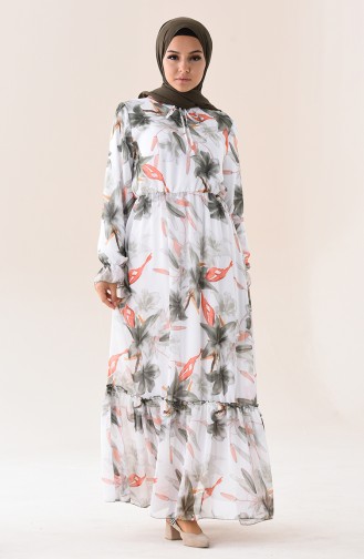 Khaki Hijab Dress 1295-03