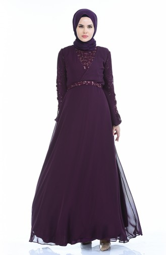 Purple Hijab Dress 12004-07