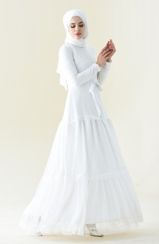 Ecru Hijab Dress 12010-03