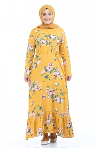 Mustard Hijab Dress 0669-03