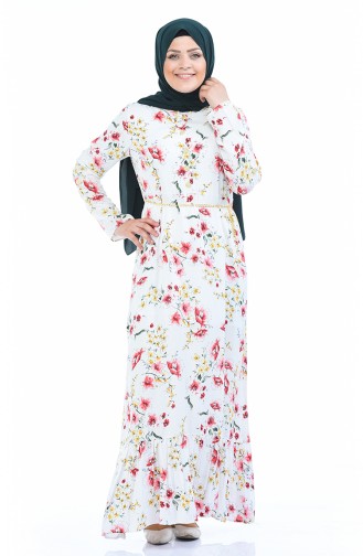 White İslamitische Jurk 0669-04