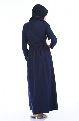 Navy Blue Hijab Dress 4286-01