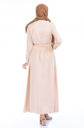 Robe a Boutons et Poches 4286-02 Beige 4286-02