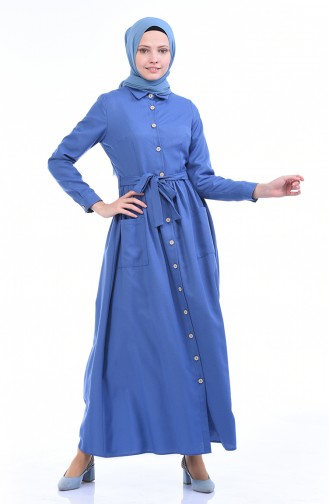 Indigo Hijab Dress 4286-04