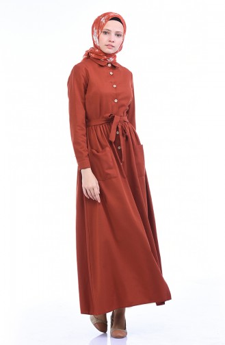 Copper Hijab Dress 4286-05