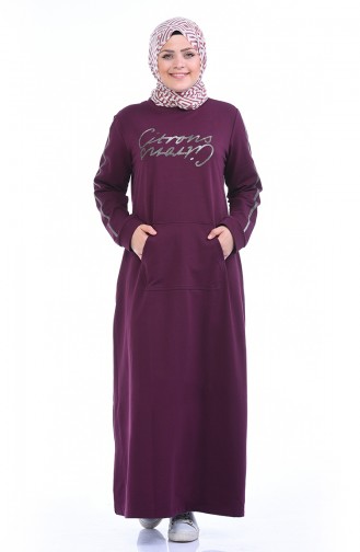 Plum Hijab Dress 10008-03