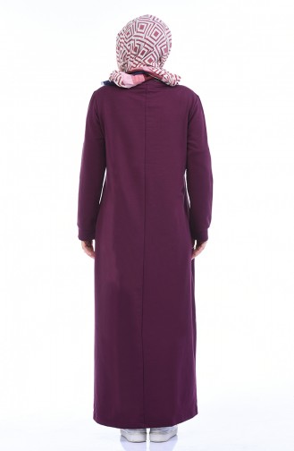 Plum Hijab Dress 10008-03