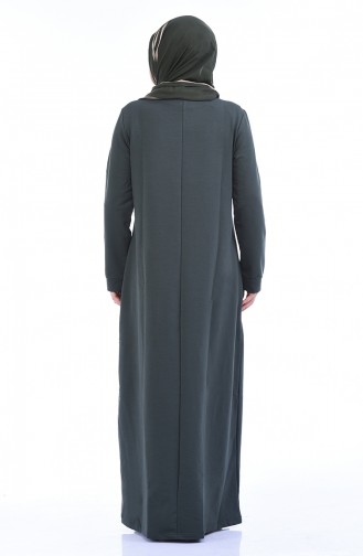 Khaki Hijab Dress 10008-04