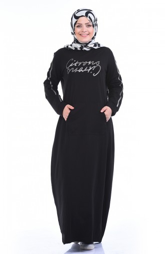 Black Hijab Dress 10008-05