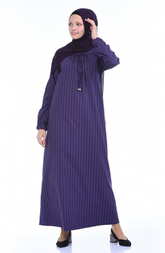 Gummi Kleid 1272-01 Violett Schwarz 1272-01