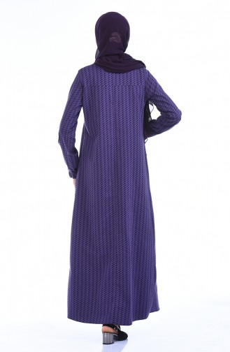 Gummi Kleid 1272-01 Violett Schwarz 1272-01