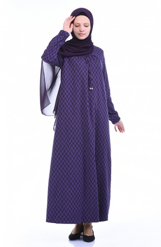 Gummi Kleid 1274-03 Violett Schwarz 1274-03