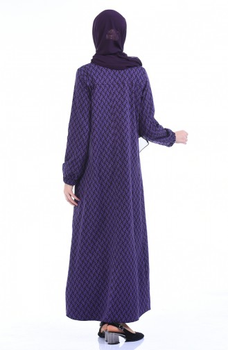 Gummi Kleid 1274-03 Violett Schwarz 1274-03