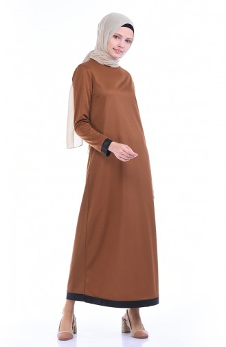 Cinnamon Color Hijab Dress 4000-06