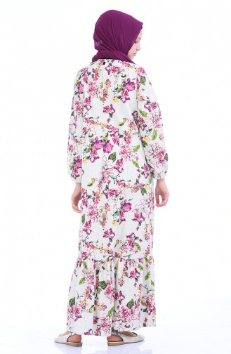 Kolu Lastikli Anne Kız Kombin Elbise 1005-02 Açık Haki Yeşil