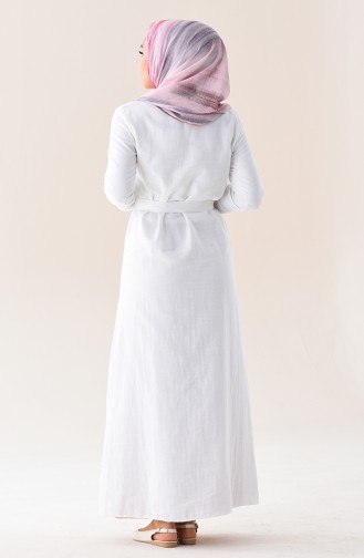 Ecru Hijab Dress 6010-04