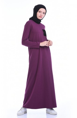 Plum Hijab Dress 0501-07