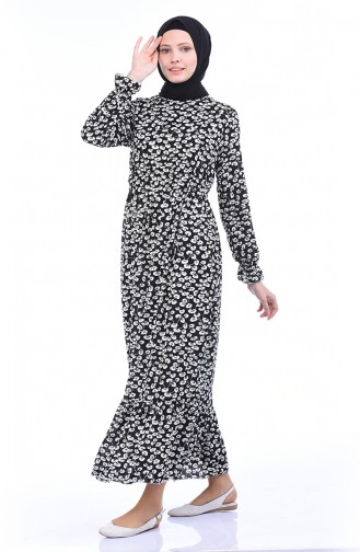Black Hijab Dress 5486-01