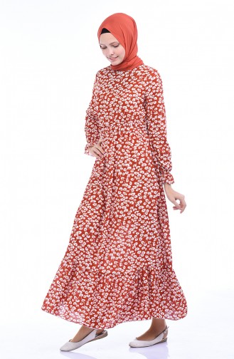 Tan Hijab Dress 5486-02