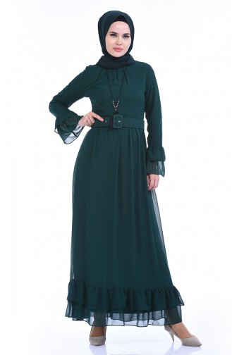 فستان أخضر حشيشي 4156-06