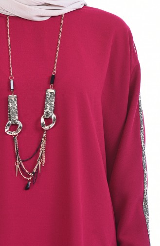 Tunique avec Collier Manches Chauve Souris 1039-02 Plum 1039-02