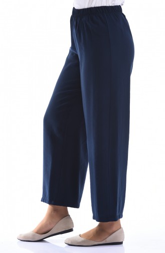 Pantalon Large Taille élastique 25072-01 Bleu Marine 25072-01