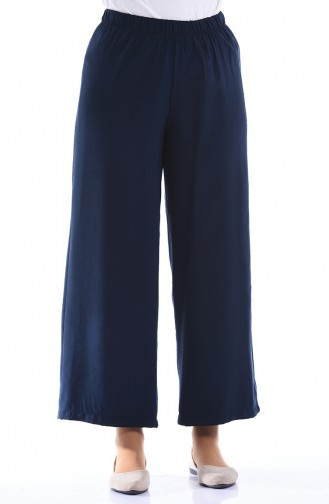 Pantalon Large Taille élastique 25072-01 Bleu Marine 25072-01