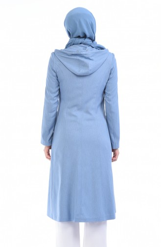 Sommerliche Cape mit Kapuze 1065-05 Blau 1065-05