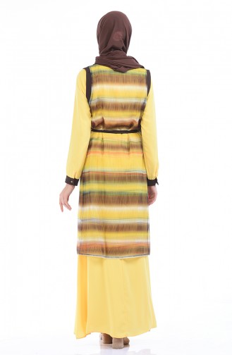 Ensemble Deux Pieces Gilet Robe 5Y3546601-01 Jaune 5Y3546601-01