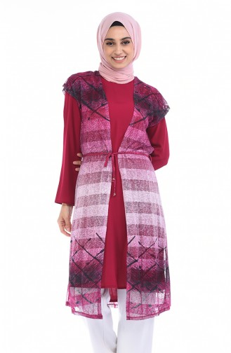 Ensemble Deux Pieces Gilet Tunique 7Y6756502-01 Cerise 7Y6756502-01