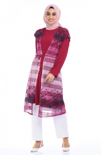 Ensemble Deux Pieces Gilet Tunique 7Y6756502-01 Cerise 7Y6756502-01