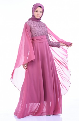 Beige-Rose Hijab-Abendkleider 1603-04