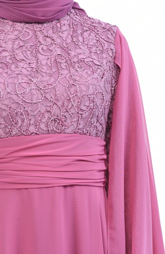 Beige-Rose Hijab-Abendkleider 1603-04